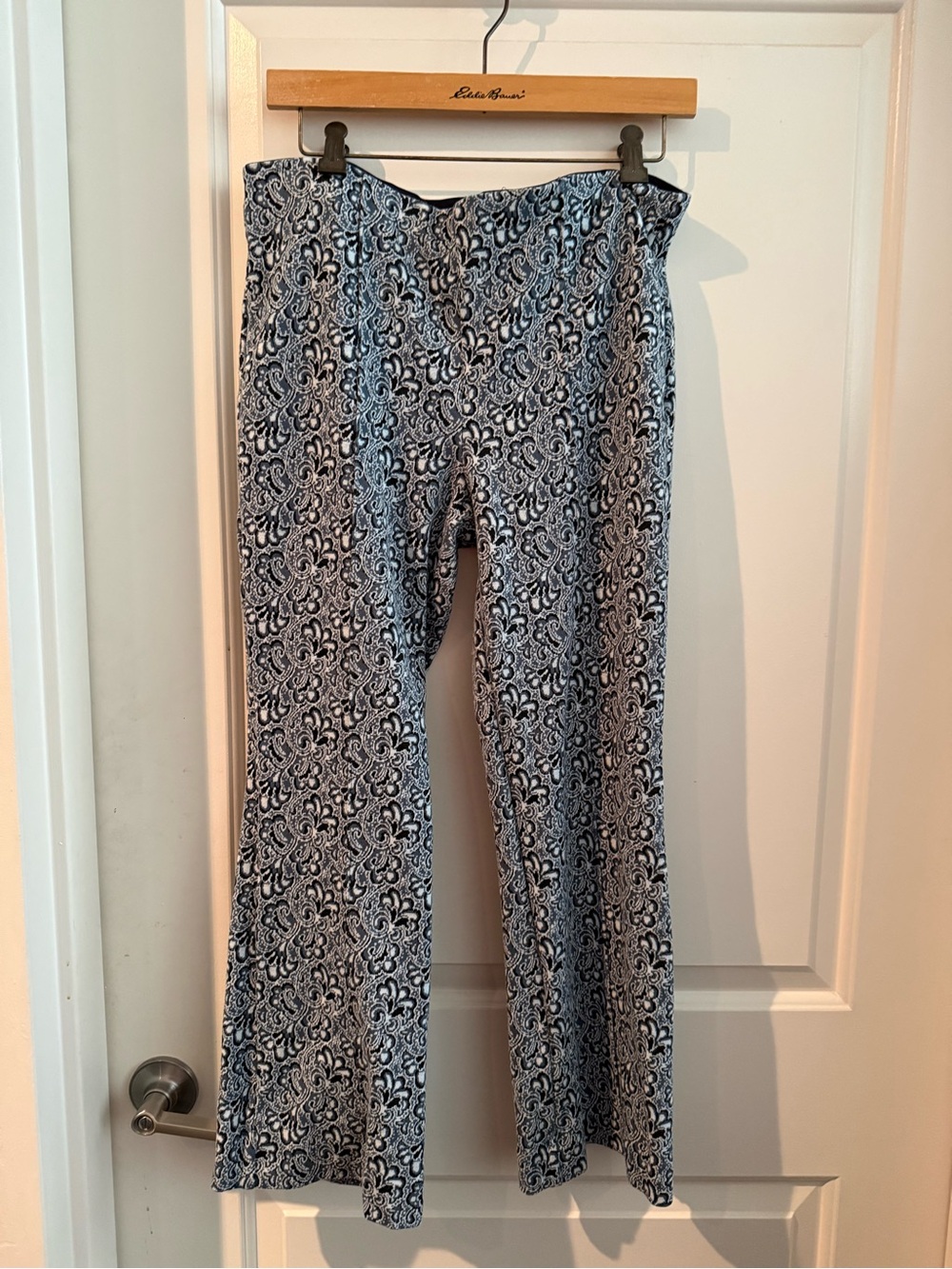 Anthropologie Maeve Navy and White Knit Pants